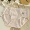 Pantaletas Lisas para Mujer Algodón Puro Flor Pequeña Amigables con la Piel Entrepierna de Algodón Puro Estilo Japonés Estudiante Sin Marca Transpirables Verano Pantaletas Triángulo