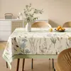 Toalha de mesa estilo pastoral americano, impermeável, à prova de óleo, lavável, resistente ao calor, luxo leve, toque de alta qualidade, toalha de mesa retangular para mesa de centro