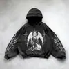 Sudadera con capucha cruzada, sudadera con capucha de invierno de alta calle unisex, top versátil