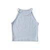 2216-23 Primavera/Verano Nuevo Estilo Coreano Casual Ajuste Delgado Color Sólido Cuello Halter Sin Mangas Camiseta sin Mangas
