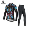 Ropa de Ciclismo de Otoño Xingheng Hoja para Mujer Nueva Ropa de Ciclismo Transpirable y Pantalones Ropa de Ciclismo Estampada Top Largo