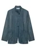 Comercio exterior transfronterizo 2026 nueva ropa para mujer: Nuevo conjunto de blazer a rayas de cuello mao estilo chino + pantalones de pierna ancha a rayas