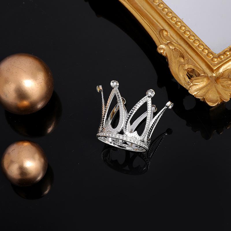 迷你小皇冠水晶蛋糕装饰皇冠摆件儿童女孩公主生日珍珠王冠装扮
