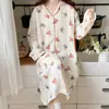 Vestido de confinamento de gaze de algodão para maternidade verão camisola de amamentação quarto de maternidade hospitalar plus size pijama para gestantes primavera e outono