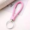 Llavero de cuerda de cuero trenzado, accesorio para llaves, llavero de metal, llavero de coche, colgante, fabricantes mayoristas