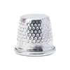 Kit de costura de metal de aluminio Dedo de costura Herramienta de costura a mano Juego de dedos para presionar la aguja Protector de dedos para punto de cruz casero Tapa de dedal