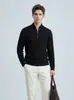 Otoño e Invierno Nuevo Suéter de Lana de Punto para Hombre Cremallera Cuello Semi Alto Ropa para Hombre Transfronteriza Estilo Old Money