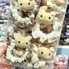 Boneca de pelúcia fofa cor café com leite do desenho animado KT cat, elástico de cabelo infantil em formato de tripa, acessório de cabelo versátil estilo coreano para meninas