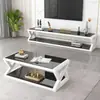 Mesa de centro mueble de TV combinación sala de estar hogar apartamento pequeño balcón mesa de té mesa de té de vidrio templado simple moderna mesa