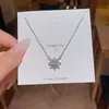 Collar cuadrado pequeño de circón ultrabrillante estilo coreano para mujer, lujo ligero, elegante, cadena para clavícula de acero de titanio de alta gama, venta al por mayor