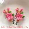 Nuevos accesorios DIY de flor de melocotón de resina rosa, pegamento de crema, agujero para zapatos, funda de teléfono móvil, accesorios para el cabello, material de pegatina para refrigerador, venta al por mayor