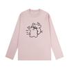 Camiseta de Peso Pesado 230g Outono e Inverno Nova com Cintura Marcada Feminina Estampada Personalizada Casual com Efeito Emagrecedor Versátil Manga Longa Top Macio