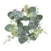 Corona Portavelas de Hortensia Artificial, Decoración de Mesa con Atmósfera de Alto Nivel Estilo Europeo, Flor para Decoración de Fiesta