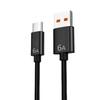 Cable de datos de carga súper rápida de 6A trenzado de nailon de 2 m alargado para cable de carga flash de teléfono móvil Huawei glory Typec