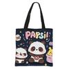 Bolsa de Tutoria para Aluno do Ensino Fundamental Panda Grande Capacidade Poliéster Estampada Bolsa Tote Portátil Bolsa de Aula Bolsa de Ombro Simples e Versátil