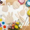Madeira Branca 3D Coelho Peças de Madeira Transfronteiriça DIY Grafite Infantil Pintura Presente Decoração de Páscoa