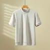 Camiseta de manga corta para hombre, con forro polar, engrosada, versátil para usar en capas en otoño e invierno, top cálido para hombres jóvenes, camiseta base de cuello medio alto