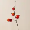 Bolsa de la Suerte Accesorios Dios de la Riqueza Fruta del Dinero Bayas Rojas Hojas de Ginkgo Eucalipto Arreglo Floral DIY Adornos de Año Nuevo Decoraciones