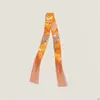 Bufanda de Seda con Cinta de Borlas para Mujer, Accesorio de Bufanda Larga, Decoración para Asa de Bolso, Pañuelo Pequeño de Seda Sarga Estilo Artístico Vintage