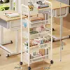 Estante de armazenamento pequena com rodinhas, multicamadas com rodas, estante móvel para ao lado da mesa, estante de armazenamento de livros para salas de aula de estudantes, estante de chão