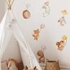 FX-D454 Pegatinas de pared con diseño de paracaídas, diseño de flores y animales pequeños para habitación de niños, sala de estar, porche y hogar
