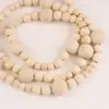 Fio de Contas de Madeira Natural DIY Acessórios para Joias Feitas à Mão Kit de Material para Pulseira Colar de Contas Redondas de Madeira Decoração de Casa