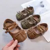 Zapatos de Princesa Elegantes para Niñas Primavera/Otoño 2026 Gamuza Moño Suela Suave Doble Hebilla Versátiles Cómodos Zapatos Planos para Bebé