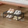 Sapateira de dormitório, prateleira de armazenamento de sapatos sob a cama, pequena prateleira de armazenamento multicamadas para estudantes, armário de sapatos simples