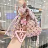 Pingente Chaveiro Dopamina da Moda Coração de Tecido Cordão de Celular Chaveiro Estilo Ins Exquisito Acessório de Bolsa