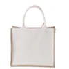 Logo impreso personalizado en bolsas de arpillera, bolsas de mano de arpillera lisas para comercio transfronterizo, bolsas de lino de gran capacidad, bolsas de arpillera