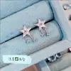 Zircón Meteorito Destello Estrella de Cinco Puntas Borla Clavo de Oreja Tornillo Clavo de Oreja Aretes de Acero de Titanio Nicho Sentido Avanzado