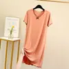 Nuevo Vestido de Noche de Modal de Verano con Volantes de Manga Corta, Delgado, Lazo de Mariposa, Holgado, Casual, Cómodo, para Casa