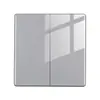 Panel de interruptor de enchufe de pared para el hogar de vidrio templado gris plano ultradelgado tipo 86, panel de enchufe USB universal de múltiples cinco agujeros