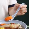 Cuchara para ramen de paja de trigo con mango largo, gran capacidad, PP, con gancho lateral, cuchara comercial para comedor, cuchara anticaída