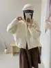 Cárdigan de punto de mezcla de algodón de doble cara, nueva colección otoño/invierno 2026, suéter casual elegante y holgado con cremallera, prenda de abrigo para mujer
