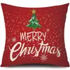Juego de Fundas de Almohada Transfronterizas para Navidad Europea y Americana, Funda para Cojín de Sofá de Sala de Estar, Funda para Almohada de Cintura con Reno Papá Noel Árbol, Suministro de Fábrica