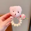 Juguete de Peluche Lindo para Niñas Conejo Oso Fresa Cuerda para Teléfono Goma para el Cabello Dulce Conejito Bollo Envoltura para el Cabello Cuerda para el Cabello