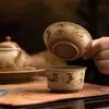 Colador de té cerámico de Dunhuang para uso doméstico, filtro de té integrado, separador de té y agua, dispensador de té, juego de té, accesorios para ceremonia del té