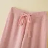 Pantalones Nube Elegantes para Mujer, Otoño/Invierno, 100% Lana Pura Australiana, Pantalones de Punto Largos hasta el Suelo, Cintura Alta, Pantalones de Pierna Ancha Fluidos