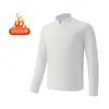 Processamento de Vestuário Personalizado: Camisetas de Manga Longa para Outono e Inverno, Blusões com Forro de Fleece para Camada Base, Tops Esportivos Casuais para Corrida com Meio Zíper
