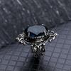 Zhen Rong desea nuevo anillo sintético de topacio azul marino vintage europeo y americano plata tailandesa 925 anillo huevo de ganso