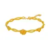 Pulseira de Torção Dourada Rosa com Pingente de Franja para Mulheres, Aparência Sofisticada, Luxo Leve, Temperamento Requintado, Pulseira Secreta de Guirlanda de Rosas