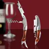 Abrebotellas Multifuncional Madera de Palo de Rosa Madera Negra Madera de Color Caoba Extractor Plástico ABS Caja de Regalo Estuche de Cuero Empaque