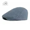 Nuevo Gorro de Lana Tejida Otoño e Invierno para Mujer, Boina Retro Británica para Hombre, Gorra Simple Lisa Casual Pico de Pato, Tendencia