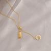Collar de Ladrillo de Oro Pequeño Marca de Riqueza y Tesoro Diseño de Nicho para Mujer Cadena para Clavícula Ajustable Tirable de Acero de Titanio de Alta Gama que No se Desvanece