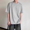Camiseta de Algodón de Aire Pesado de Verano Corea del Sur cleanfit Color Sólido Manga Corta Pesada para Hombres y Mujeres Holgada Cuello Redondo Manga Media