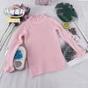 [en stock Corea del Sur ropa infantil ropa de punto para mujer otoño e invierno nuevo suéter de punto camiseta básica femenina para bebé color liso cálido