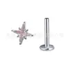 Pendientes de Aleación de Titanio F136 Nuevos Clavos para Hélice Auricular de Estrella de Ocho Puntas Completamente Diamantados Zirconia 5A Montados a Mano Joyería de Estrella Polar Tallada