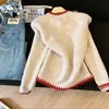 2026 Suéter de Punto de Manga Larga Estilo Coreano Suave Bloque de Color Medio Abierto Cuello Redondo Otoño Invierno Nuevo Tejido de Punto Cálido de Alta Calidad
