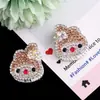 Nuevo Aleación Completo Diamante Dibujos Animados Gato Kt Agujero Recto Cuentas Sueltas DIY Llavero Teléfono Cadena Bolsos Accesorios Joyería Al por Mayor